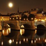 Moonrise over Seine River and Pont Neuf Bridge, Paris – Off Camera